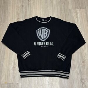 Vintage 1996 Warner Bros Studios Crewneck Sweatshirt Black Size M